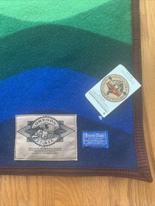 Vintage Pendelton Beaver State Limited Edition Oregon Trail Wool Blanket W/tags 3
