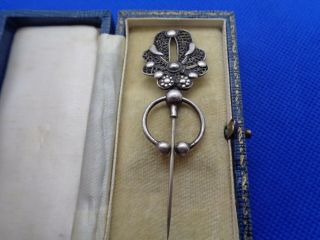 Antique Silver Viking Cloak Pin Brooch
