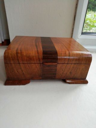 Art Deco Wood Box Desk Tidy/ Trinkets
