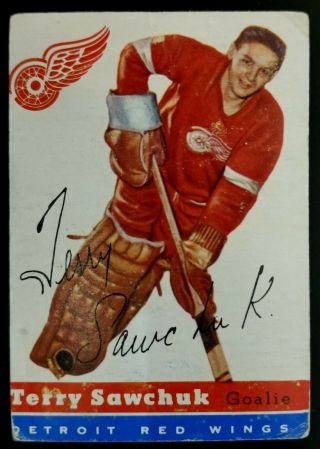 1954 Topps 58 Terry Sawchuk Detroit Red Wings - Rookie Card