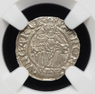 Hungary.  Ferdinand I Silver Denar,  1550 - Kb,  State,  Ngc Ms63