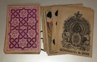 Antique Playing Cards - Goodall And Son.  C.  1860 Bezique Deck 32/32