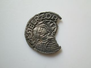England Anglo - Saxon 11 Century Aethelred Ii Helmet Type Penny,  Salisbury
