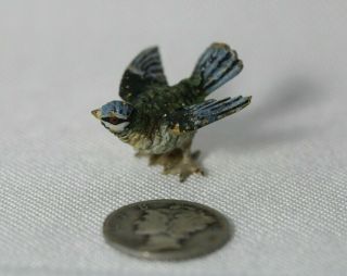 Antique Austrian Miniature Vienna Bronze Cold Painted Bird Figure