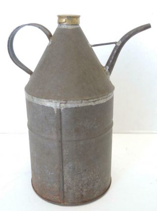 Antique 1860s Primitive Tin Fluid Oil Lamp Filler Kerosene Can