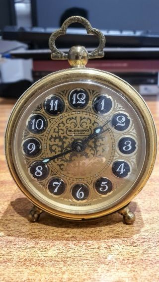 Vintage Gold Blessing Mechanical Alarm Clock | Filigree | West Germany Retro