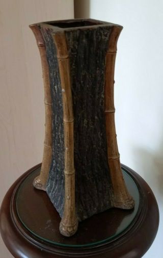 Antique Vintage Bretby Pottery Clanta Vase 2714 H Bamboo And Bark