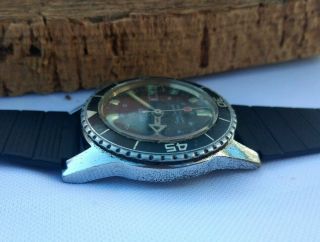 Mortima 40mm Vintage Skin Diver Datomatic 17 Jewels Mechanic Watch 1960s 3