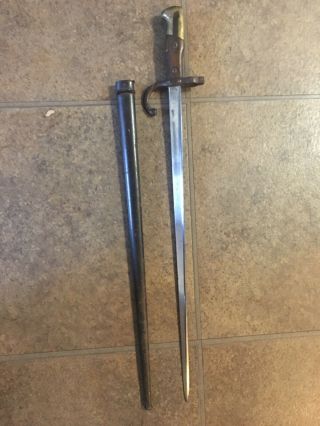 Antique French Bayonet With Scabbard / Mre D 