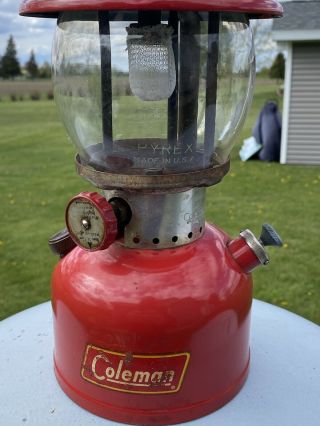 Vintage 1956 Coleman Lantern Model 200A Pyrex Globe 2