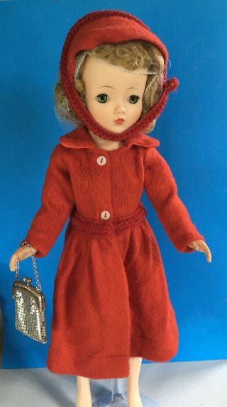 Vintage Cissy Doll Soft Red Coat With Matching Hat