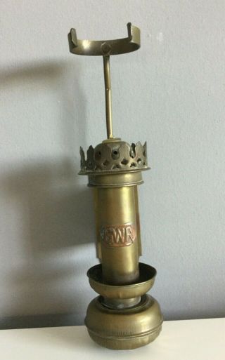 Vintage Antique Brass Gas Lamp Light Lantern Railway Carriage Spares