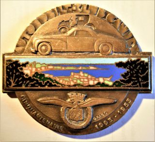 France - 1903 - 1953 - Cannes Automobile Club - Enameled Silvered Bronze - Very Rare