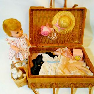 Vintage Arranbee Littlest Angel Doll Playset Wardrobe Hat Shoes Toys Bunny Case