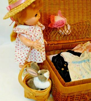 Vintage Arranbee Littlest Angel Doll Playset Wardrobe Hat Shoes Toys Bunny Case 3