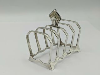 Art Deco Solid Silver Toast Rack Henry Clifford Davis Birmingham 1933