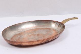 Antique Pure Copper Fish Pan Property Of Cafe Martin Ny Almost 3 Pounds