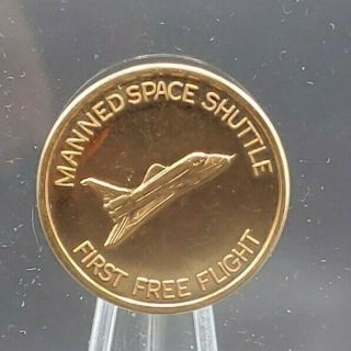 Gold Coin 1977 Danbury Space Shuttle First Flight 14k Solid 3.  4grams