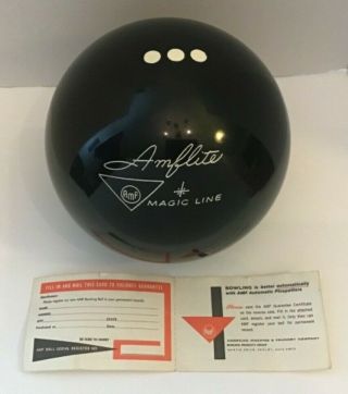 Vintage 1960’s Amf Amflite Magic Line 3 Dot Bowling Ball Undrilled 16 Lb