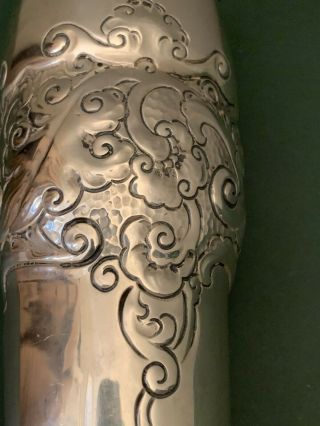 Tall Large Antique Norwegian Art Noveau 830 - Silver Vase 14.  5” 3