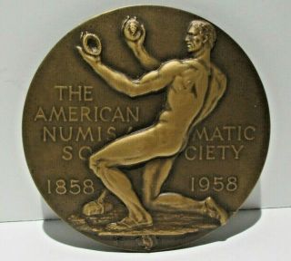 Rare American Numismatic Society Centennial (1858 - 1958) Art Medal