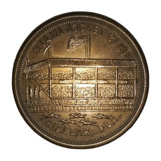 Vintage Miami Jockey Club Hialeah Florida Miami Beach Old Token Coin