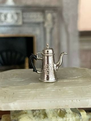 Vintage Miniature Dollhouse Artisan Eugene Kupjack Sterling Silver Hot Water Pot