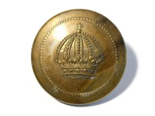 Antique Brass Livery Button With Large Crown Crest 28mm 32