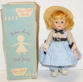 Vintage 1953 " Ginny " Doll Angela 65 Debutante Series 8 " Hard Plastic Vogue