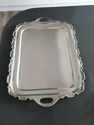Vintage Walker & Hall Large & Heavy Silver Plated Platter Serving Tray