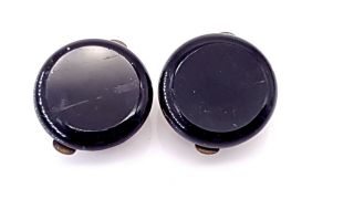 Antique Victorian Mourning Black Glass Bachelor Button.