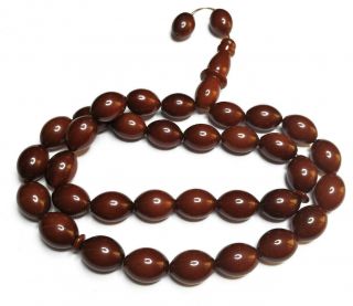 Antique natural baltic amber rosary prayer brown redish ambar عتيق الزي، العنبر 2