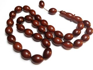 Antique natural baltic amber rosary prayer brown redish ambar عتيق الزي، العنبر 3