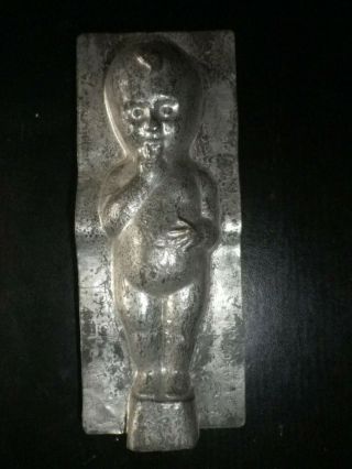 Vintage Metal Chocolate Mould/mold - Early Doll With Finger In Mouth.