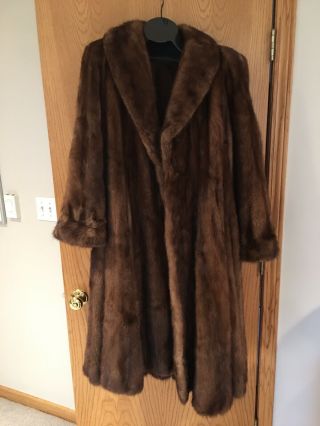 Vintage Hudson’s Fur Salon Long Brown Mink Coat
