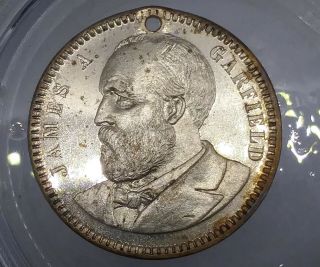 (1881) James Garfield Campaign Token Canal Boy Of 1845 Us President