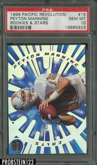 1998 Pacific Revolution Rookies & Stars Peyton Manning Colts Rc Rookie Psa 10