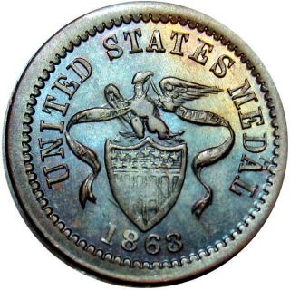 1863 United States Medal Eagle On Shield Patriotic Civil War Token