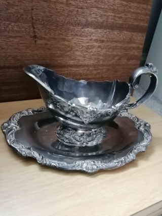Relisted - Vintage Reed & Barton King Francis Gravy Boat And Tray