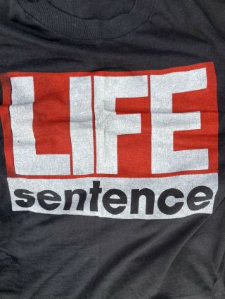 Life Sentence Vintage T - Shirt Chicago Early 80s Punk Rock Hard - Core
