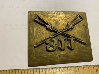 Vintage Us Army Emblem Plaque Brass Insignia Or Ink Plate? 311th Regiment Look