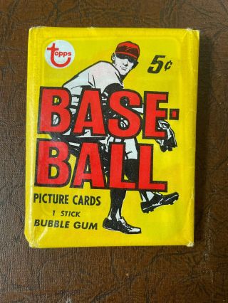 1968 Topps Baseball Unsealed Wax Pack / 5 Cards / Gum Present