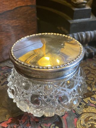 Antique Sterling Silver Dressing Table Jar - Birmingham 1930