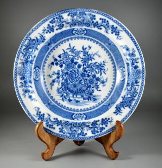 Antique Georgian Spode? Pearlware Blue & White Transfer Print Soup Bowl