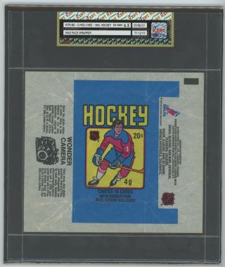 1979 - 80 O - Pee - Chee Nhl Hockey Wax Pack Wrapper Icert Graded 6.  5,  Ex, .  Gretzky