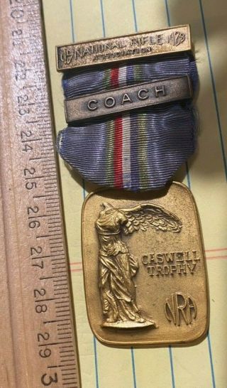 1923 Coach Medal Caswell Trophy Award Medal - Nra National Rifle Association