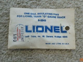 Lionel 6 - 5543 O Gauge Fiber Insulating Track Pins,  12 Pins - Never Opened