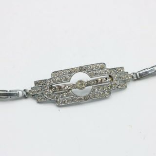 Vintage antique art deco rhinestone paste bracelet expandable spring design 30s 3