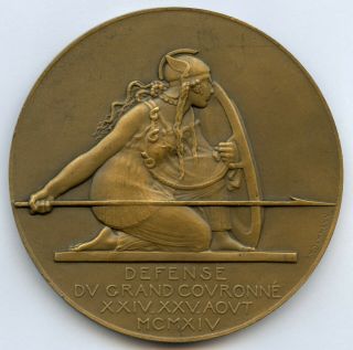 France Wwi General Castelnau 1926 Bronze Art Deco Medal By Dammann 68mm 140gr
