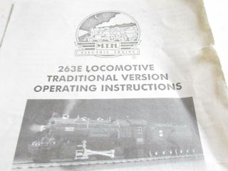 Mth Trains - 263e Tinplate Loco Traditional Version Instructions - - Hb5